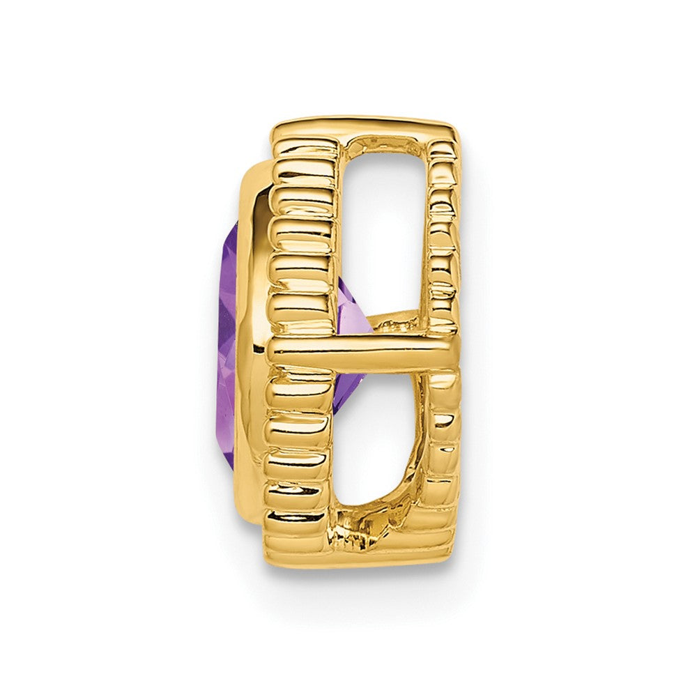14K Gelbgold Kissen Amethyst Kette Anhänger