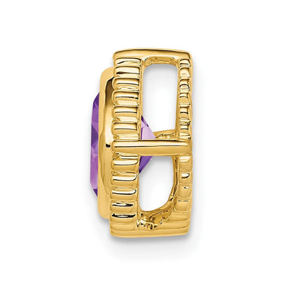 14K Gelbgold Kissen Amethyst Kette Anhänger