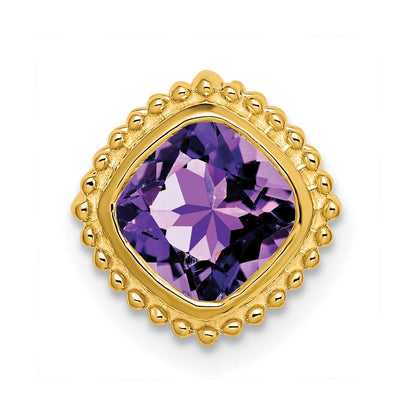 14K Gelbgold Kissen Amethyst Kette Anhänger