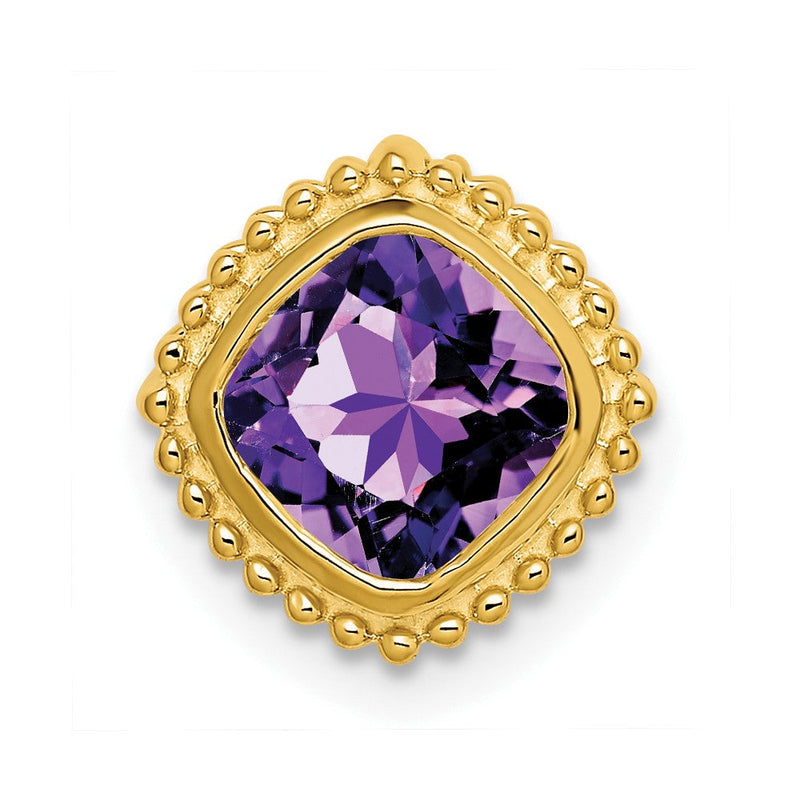 14K Gelbgold Kissen Amethyst Kette Anhänger