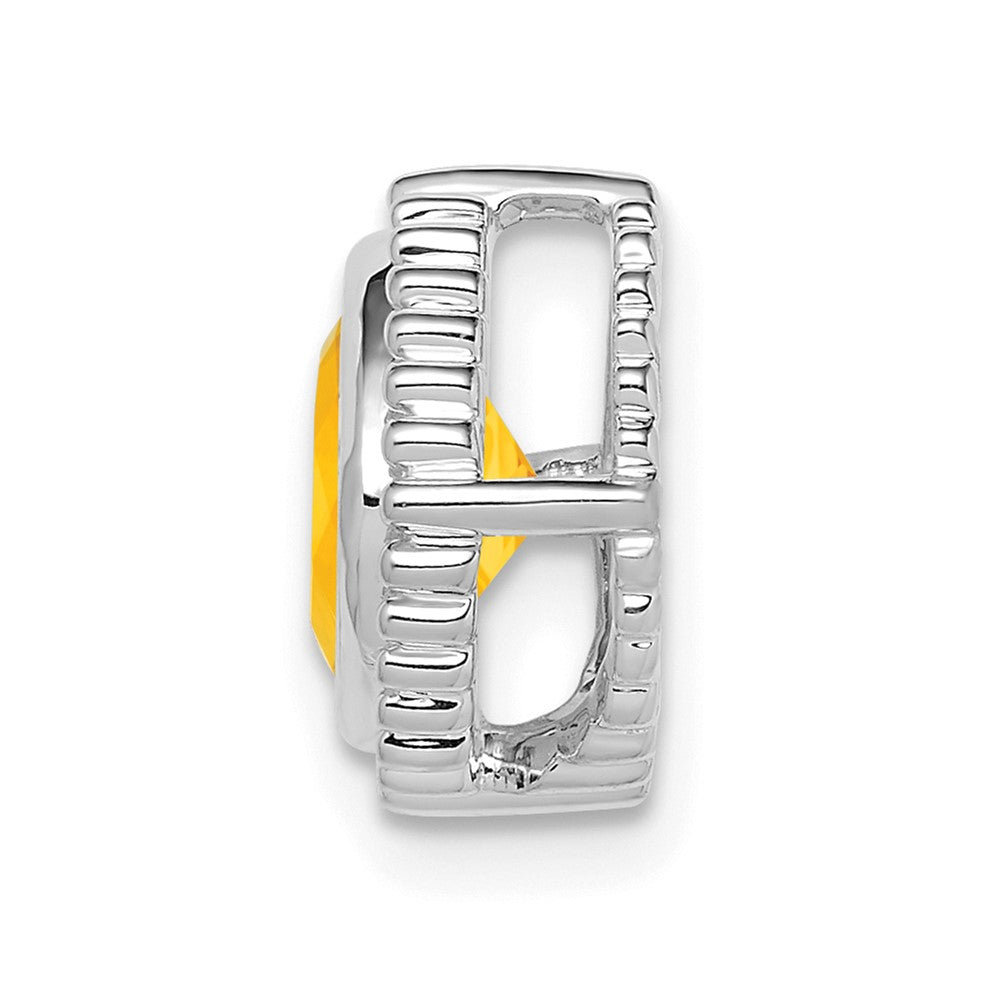 14K Weißgold Kissen Citrin Kette Anhänger