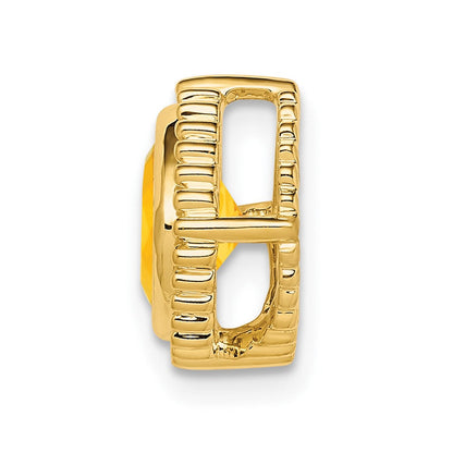 14K Gelbgold Kissen Citrin Kette Anhänger