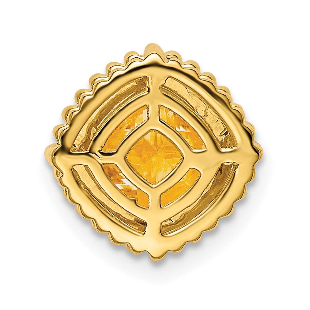 14K Gelbgold Kissen Citrin Kette Anhänger