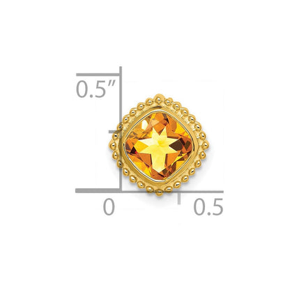 14K Gelbgold Kissen Citrin Kette Anhänger