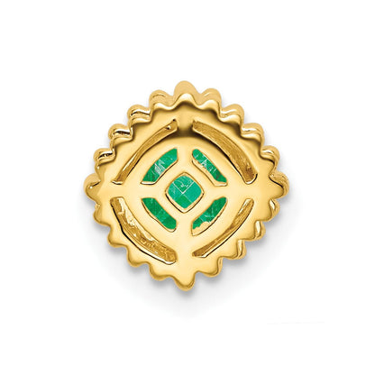 14K Gelbgold Kissen Smaragd Kette Anhänger