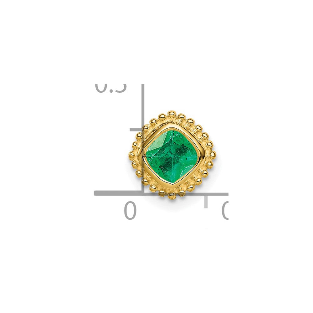 14K Gelbgold Kissen Smaragd Kette Anhänger