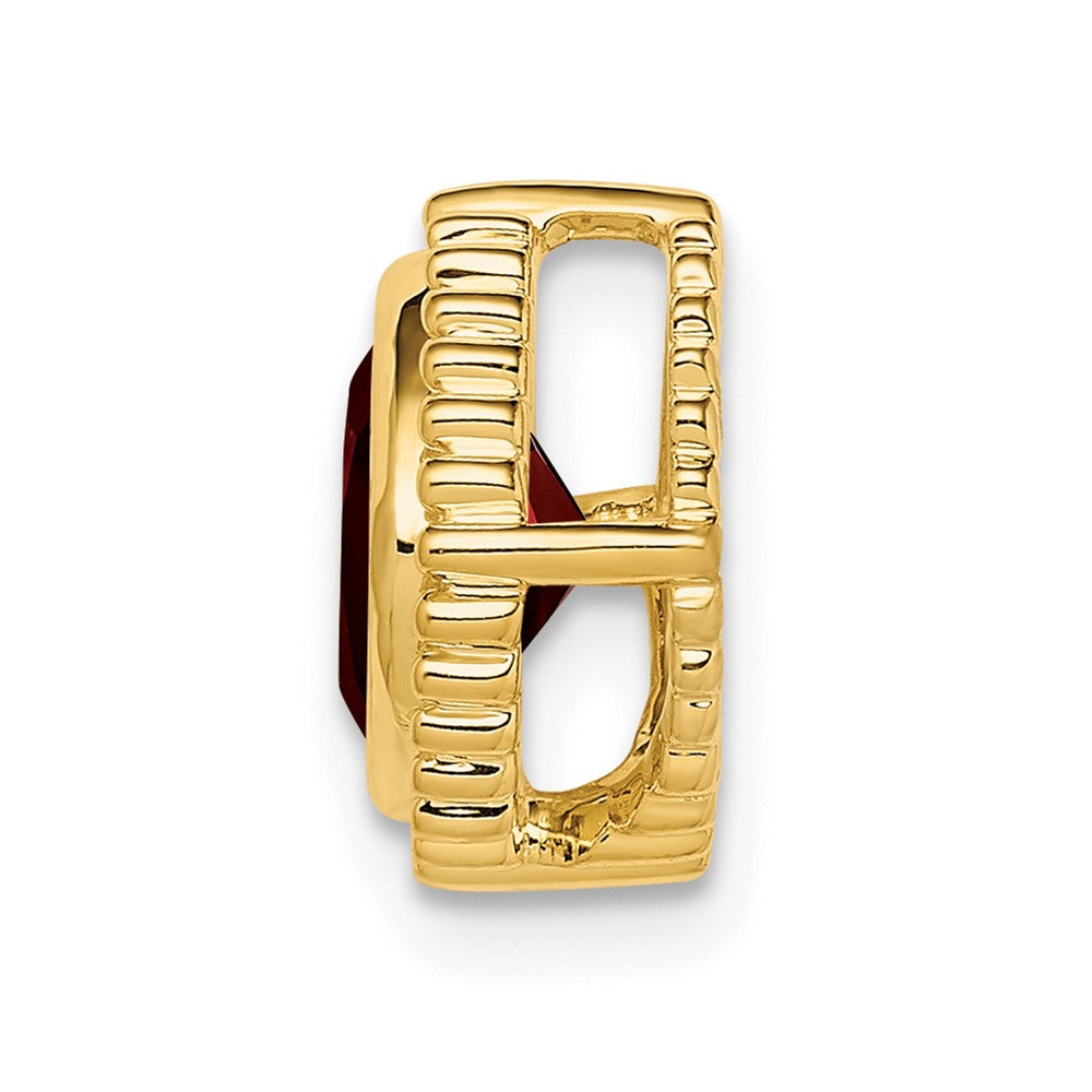 14K Gelbgold Kissen Granat Kette Anhänger