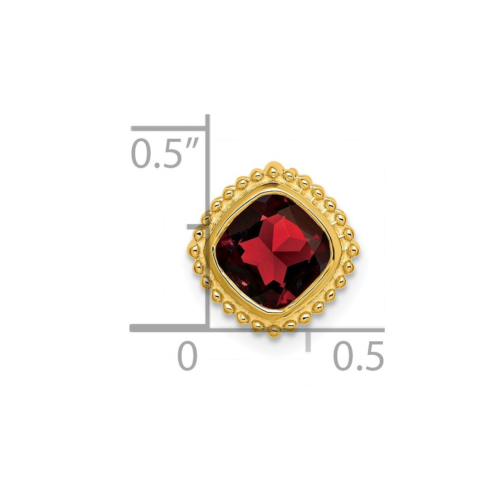 14K Gelbgold Kissen Granat Kette Anhänger