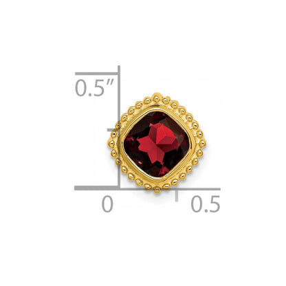 14K Gelbgold Kissen Granat Kette Anhänger