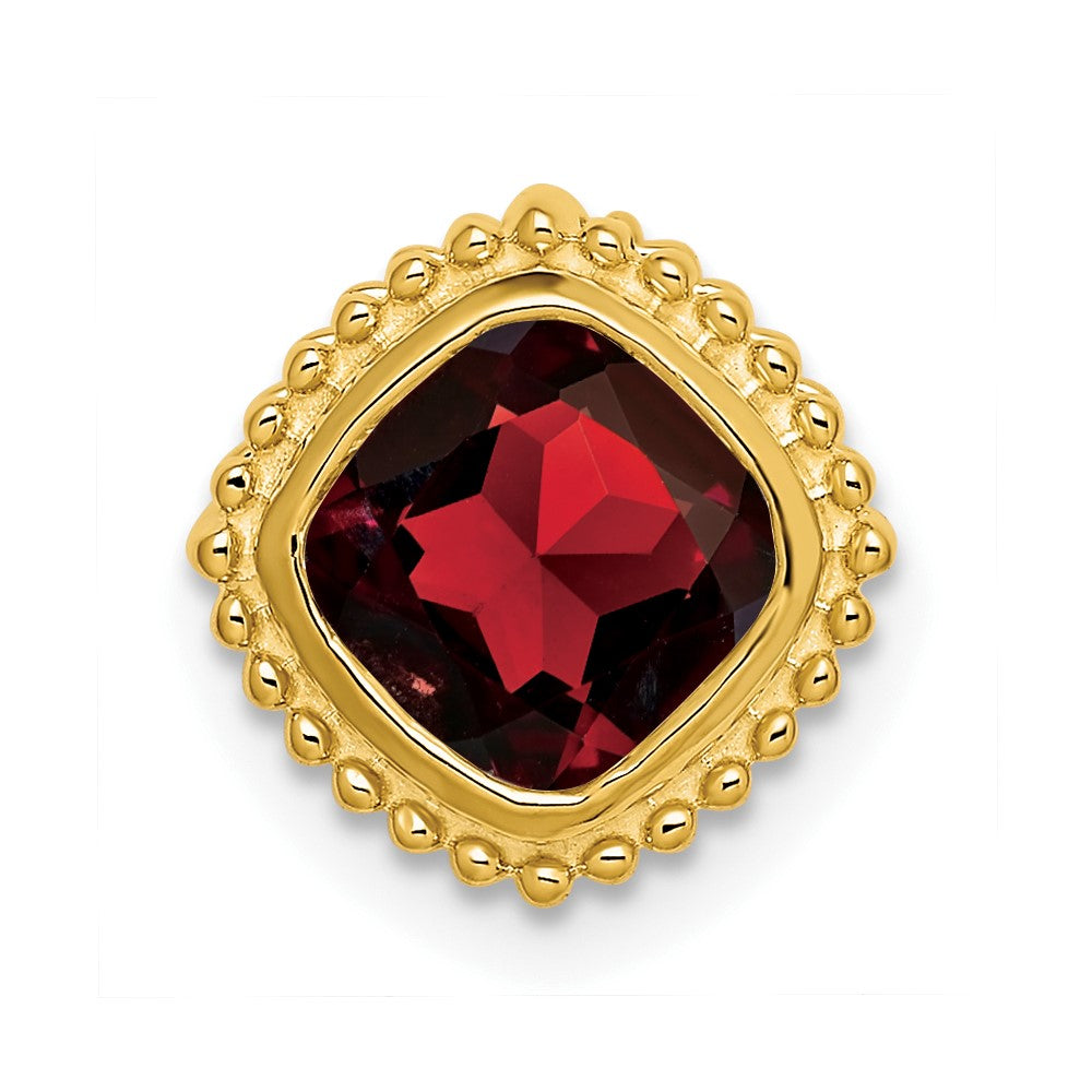 14K Gelbgold Kissen Granat Kette Anhänger