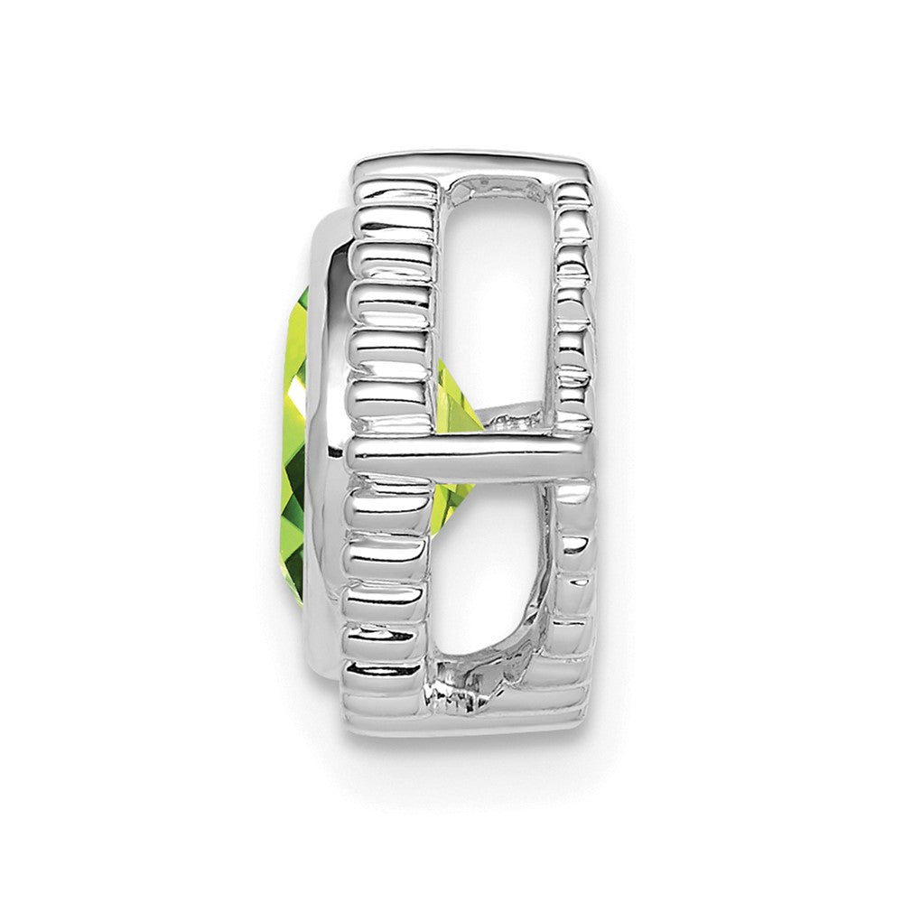 14K Weißgold Kissen Peridot Kette Anhänger