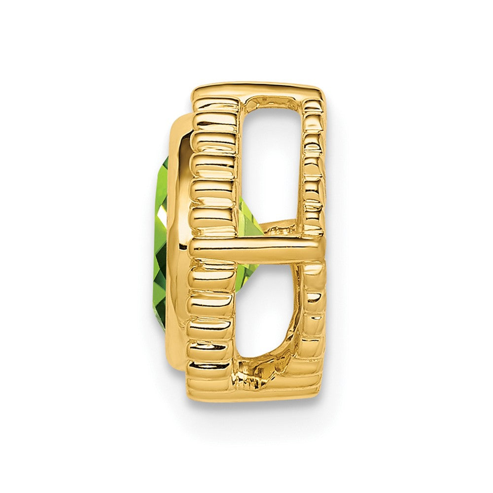 14K Gelbgold Kissen Peridot Kette Anhänger