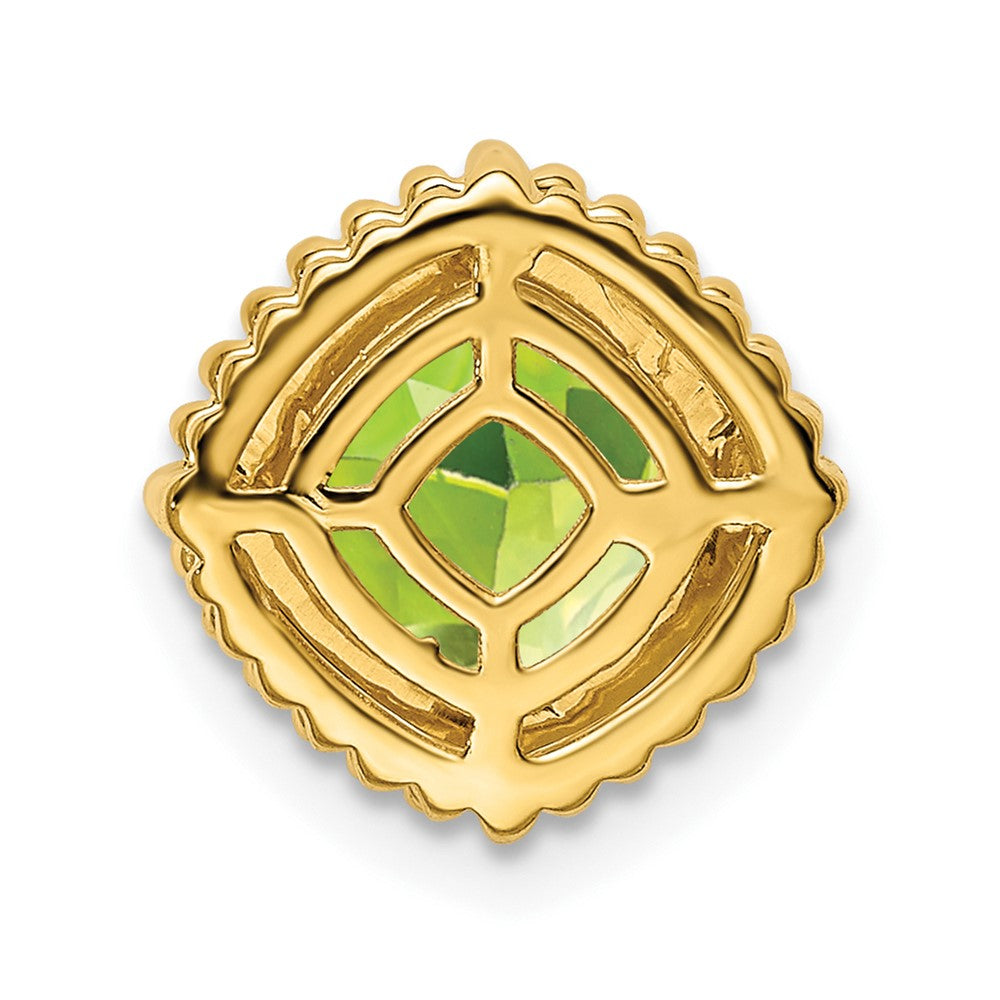 14K Gelbgold Kissen Peridot Kette Anhänger