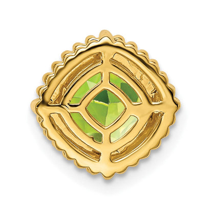 14K Gelbgold Kissen Peridot Kette Anhänger