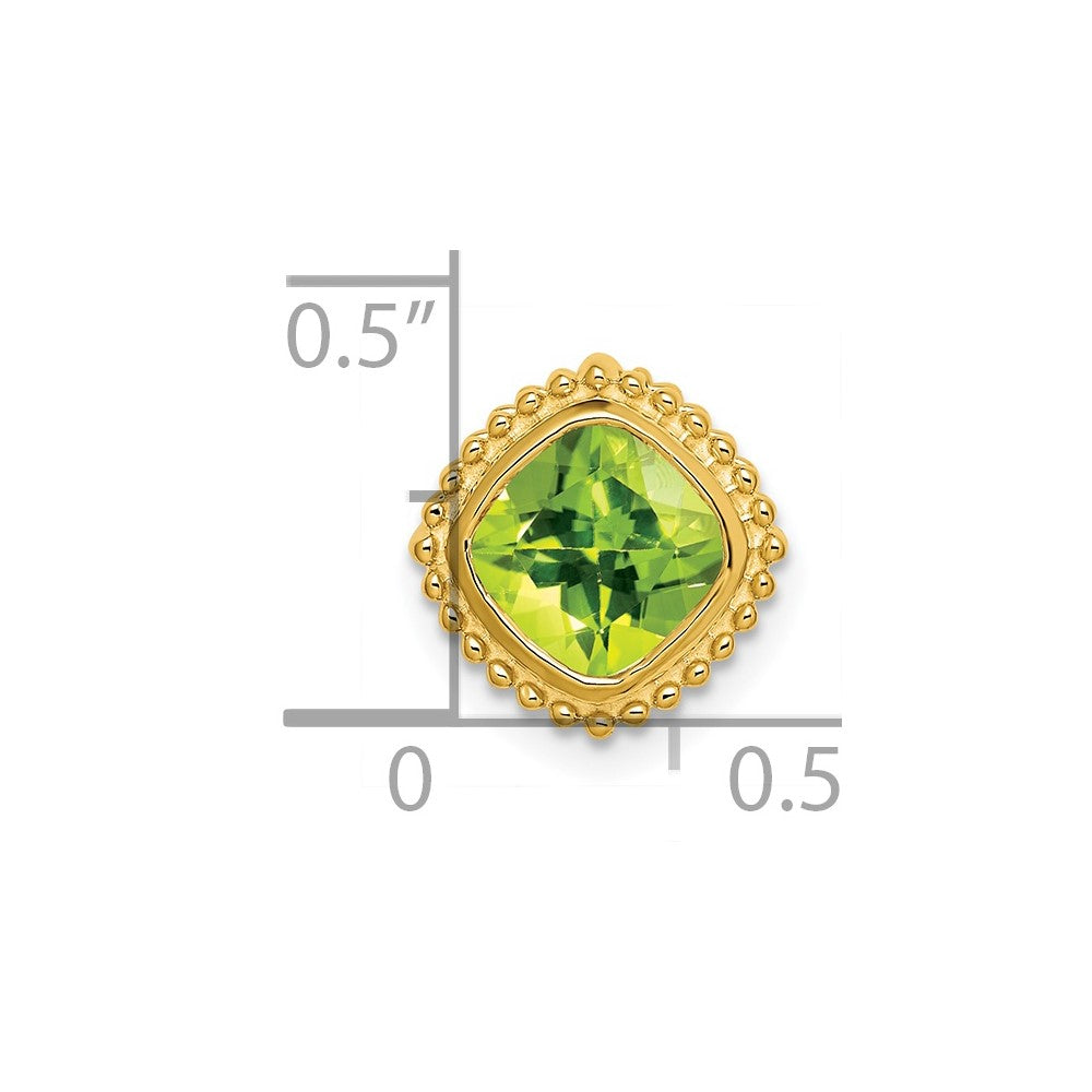 14K Gelbgold Kissen Peridot Kette Anhänger