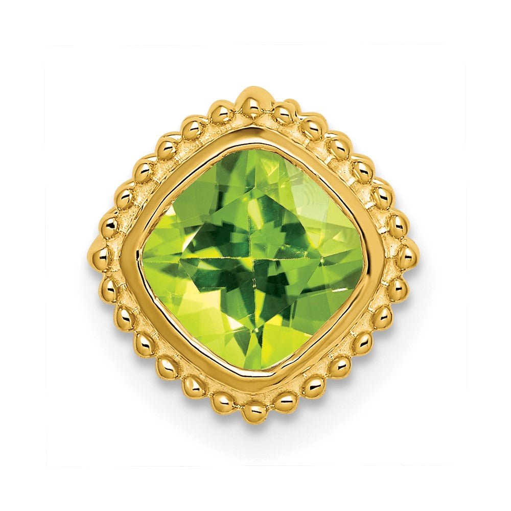 14K Gelbgold Kissen Peridot Kette Anhänger