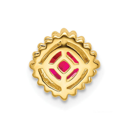 14K Gelbgold Kissen Rubin Kette Anhänger