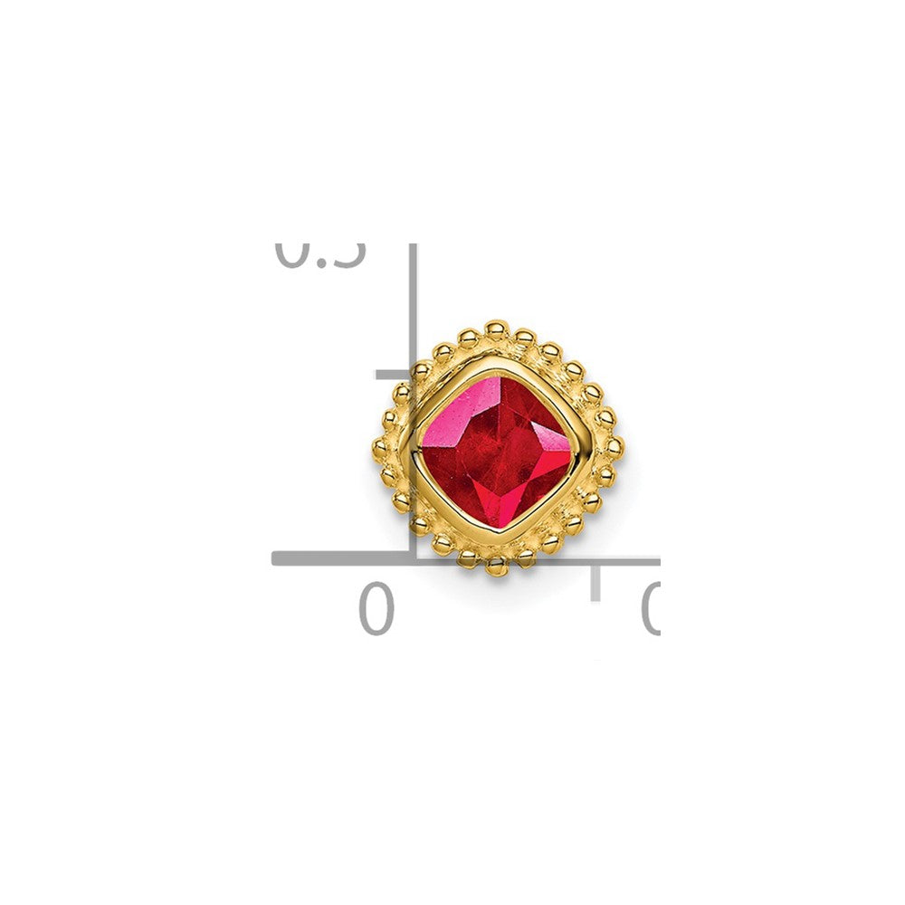 14K Gelbgold Kissen Rubin Kette Anhänger
