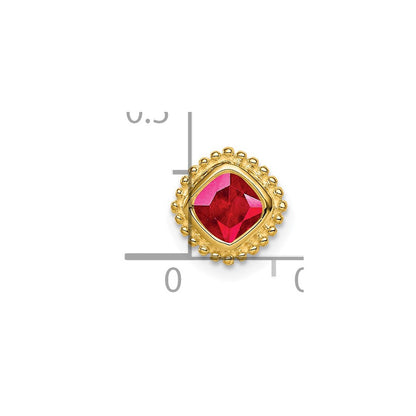 14K Gelbgold Kissen Rubin Kette Anhänger