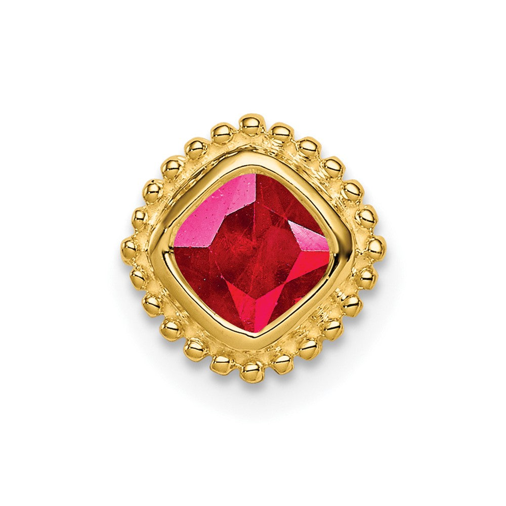 14K Gelbgold Kissen Rubin Kette Anhänger