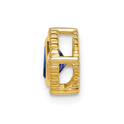 14K Gelbgold Kissen Saphir Kette Anhänger