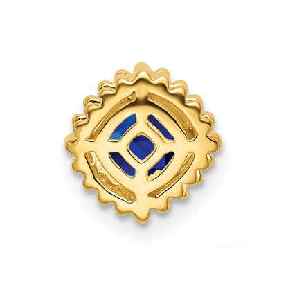 14K Gelbgold Kissen Saphir Kette Anhänger