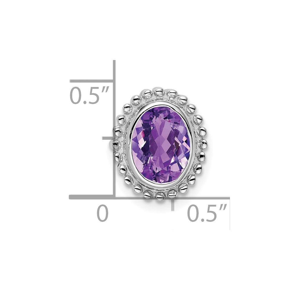14K Weißgold Oval Amethyst Kette Anhänger