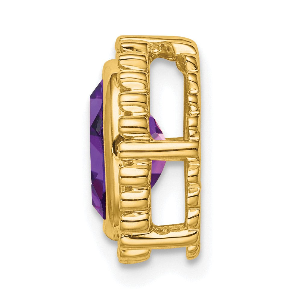 10K Gelbgold Oval Amethyst Kette Anhänger