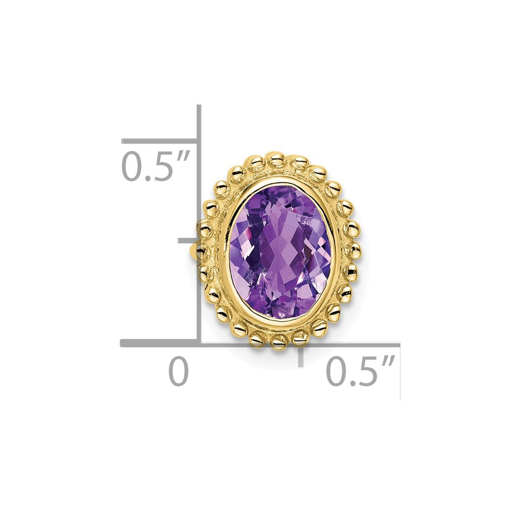 10K Gelbgold Oval Amethyst Kette Anhänger