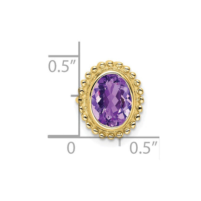 10K Gelbgold Oval Amethyst Kette Anhänger