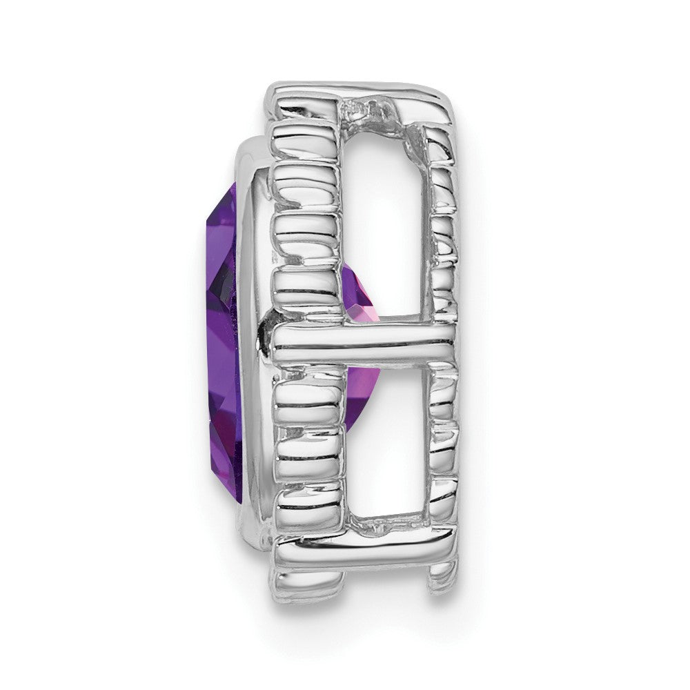 14K Weißgold Oval Amethyst Kette Anhänger