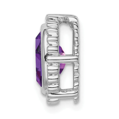 14K Weißgold Oval Amethyst Kette Anhänger