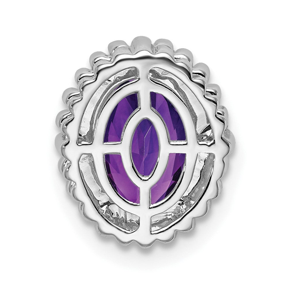 14K Weißgold Oval Amethyst Kette Anhänger