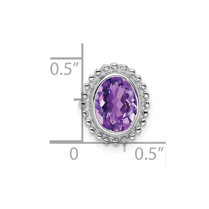 14K Weißgold Oval Amethyst Kette Anhänger