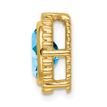 10K Gelbgold Oval Blautopas Kette Anhänger