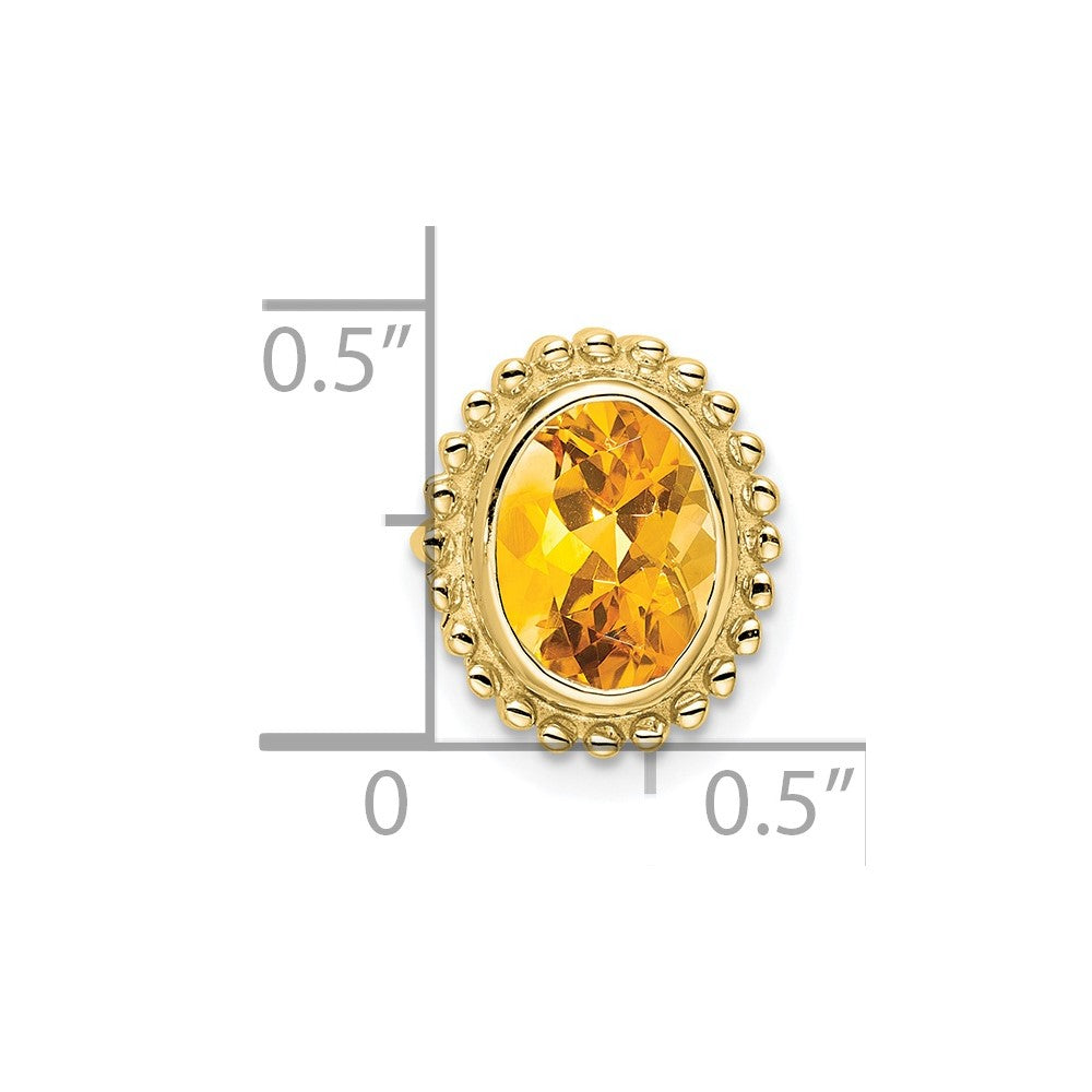 10K Gelbgold Oval Citrin Kette Anhänger