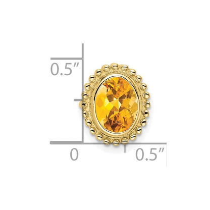 10K Gelbgold Oval Citrin Kette Anhänger