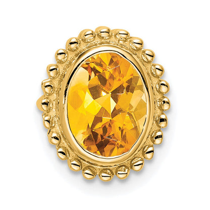 10K Gelbgold Oval Citrin Kette Anhänger