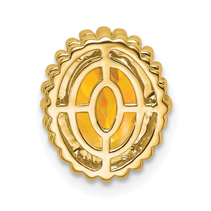14K Gelbgold Oval Citrin Kette Anhänger