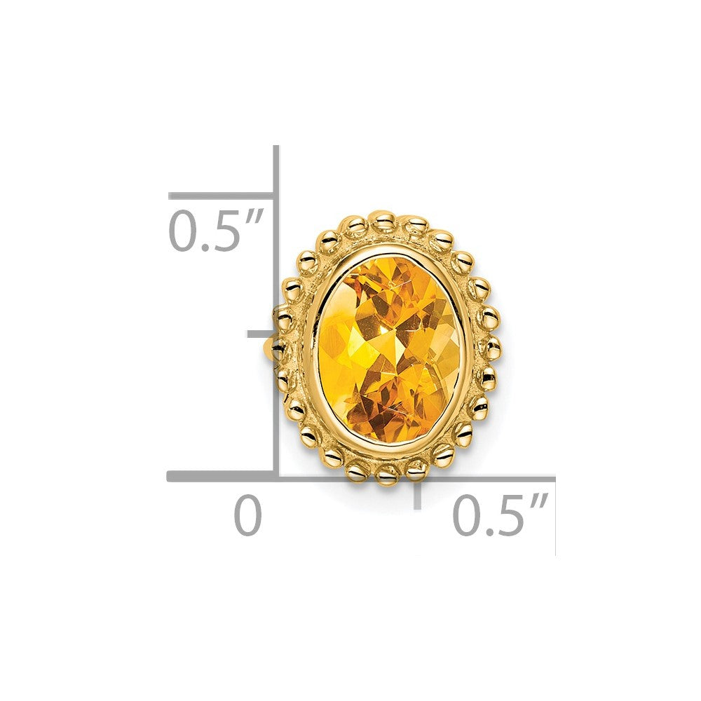 14K Gelbgold Oval Citrin Kette Anhänger