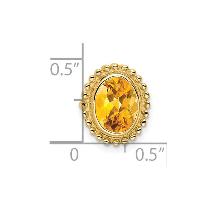14K Gelbgold Oval Citrin Kette Anhänger