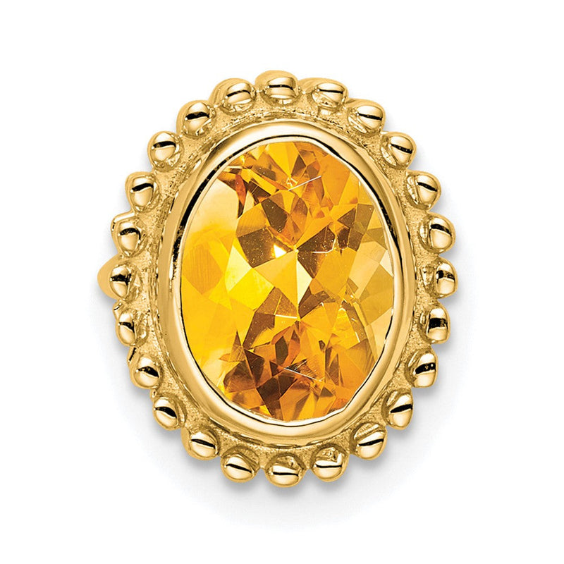 14K Gelbgold Oval Citrin Kette Anhänger