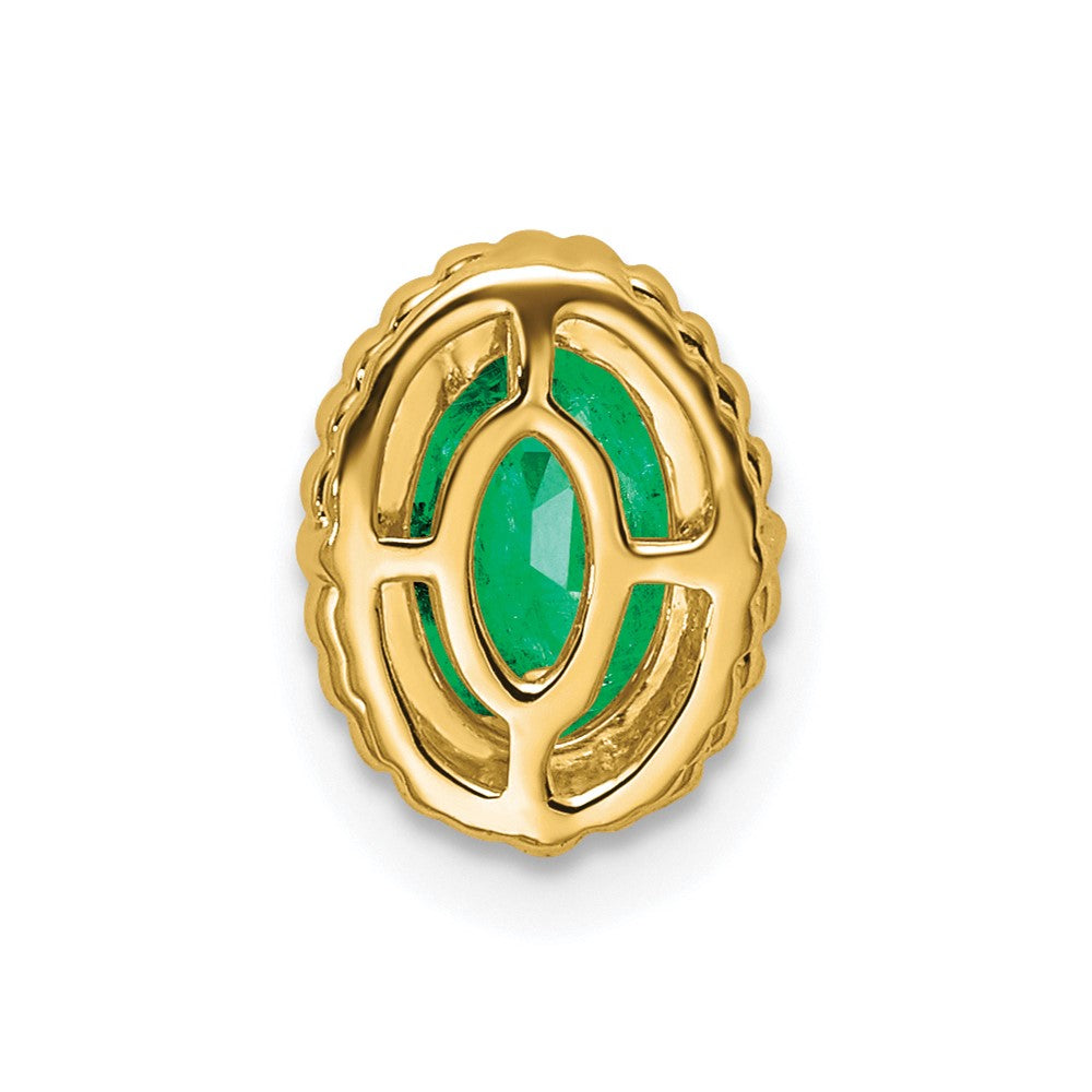 14K Gelbgold Oval Smaragd Kette Anhänger