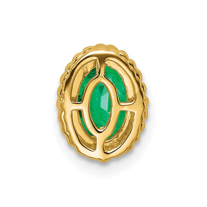 14K Gelbgold Oval Smaragd Kette Anhänger