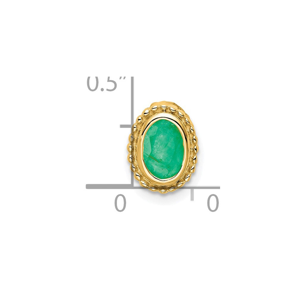 14K Gelbgold Oval Smaragd Kette Anhänger