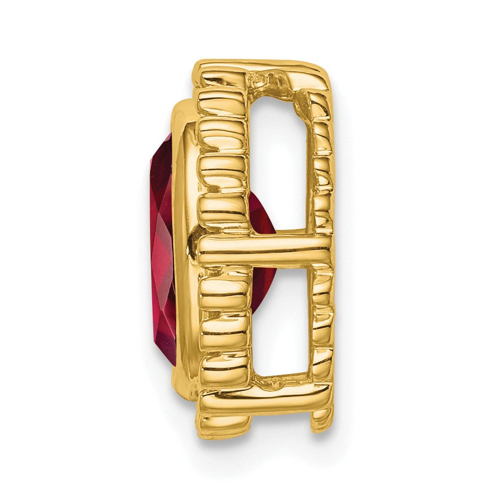 10K Gelbgold Oval Granat Kette Anhänger