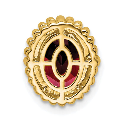 10K Gelbgold Oval Granat Kette Anhänger
