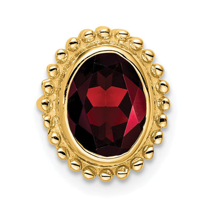 10K Gelbgold Oval Granat Kette Anhänger