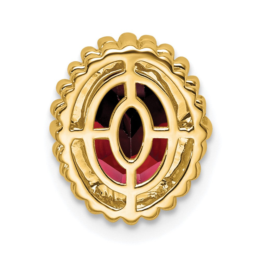 14K Gelbgold Oval Granat Kette Anhänger