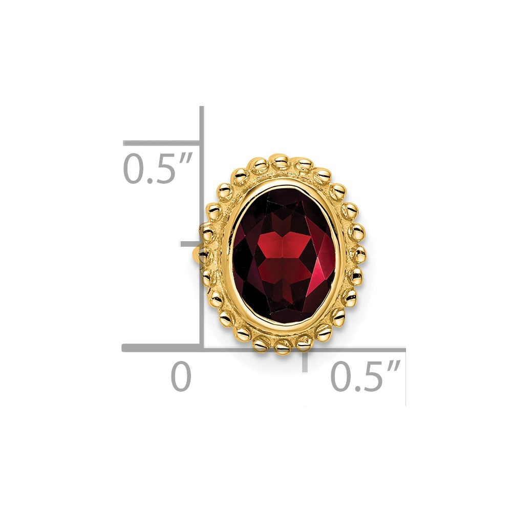 14K Gelbgold Oval Granat Kette Anhänger